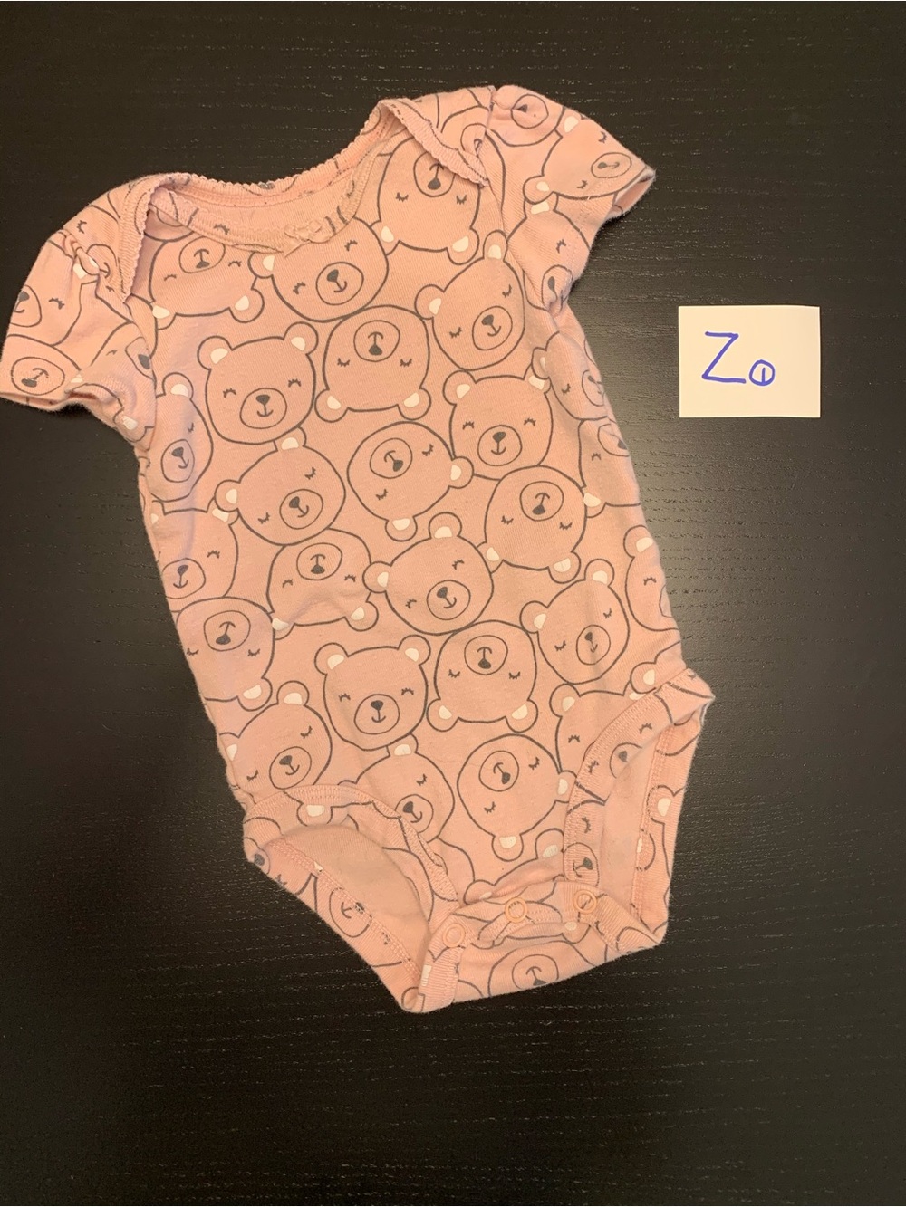 ⭐️5/$10.00⭐️ Carter's 6m Light Pink Bear-Print Onesie